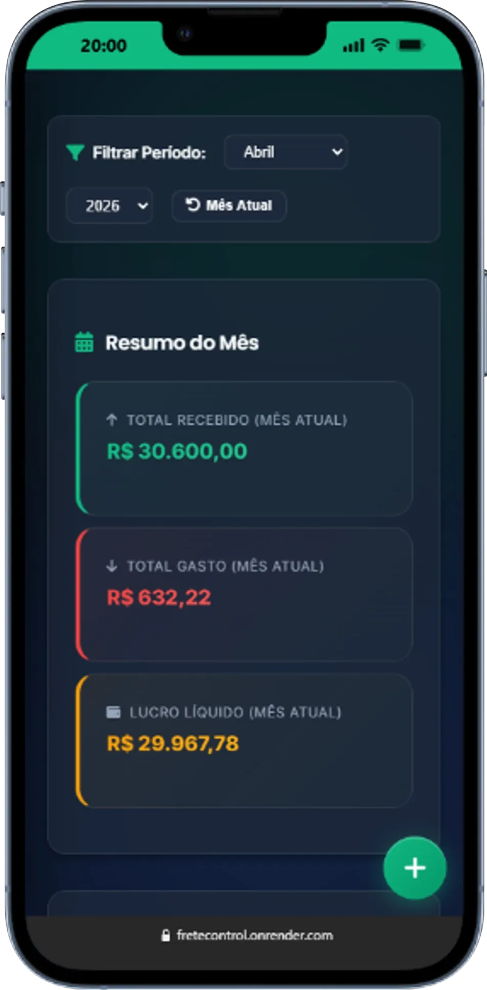 FreteControl Dashboard